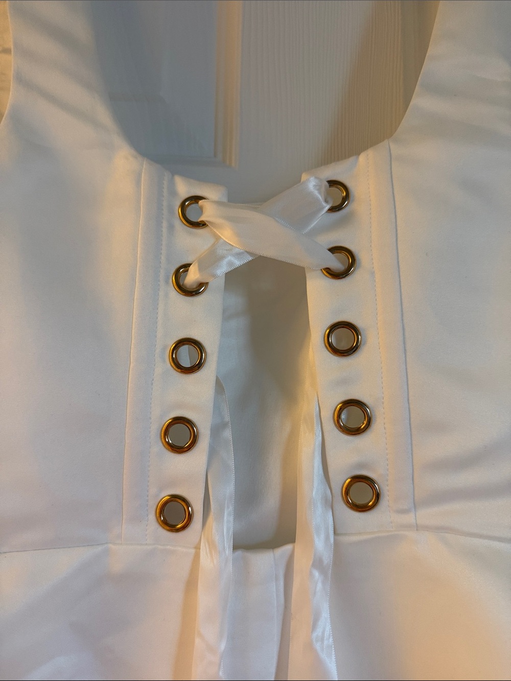 BHLDN Ivory Satin Short Wedding Dress - Picture 3 of 6